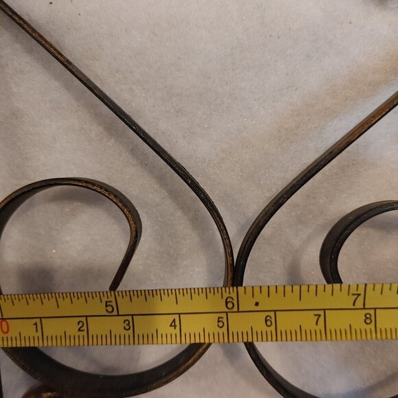 Gold Tone Wrought Iron Wall Candle Sconces - Set of 2 - Picture 4 of 5